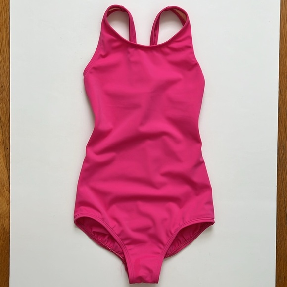 Lands' End Other - Land’s End Girls 8S Solid Pink Racerback Swimsuit Lined One Piece Swim Suit